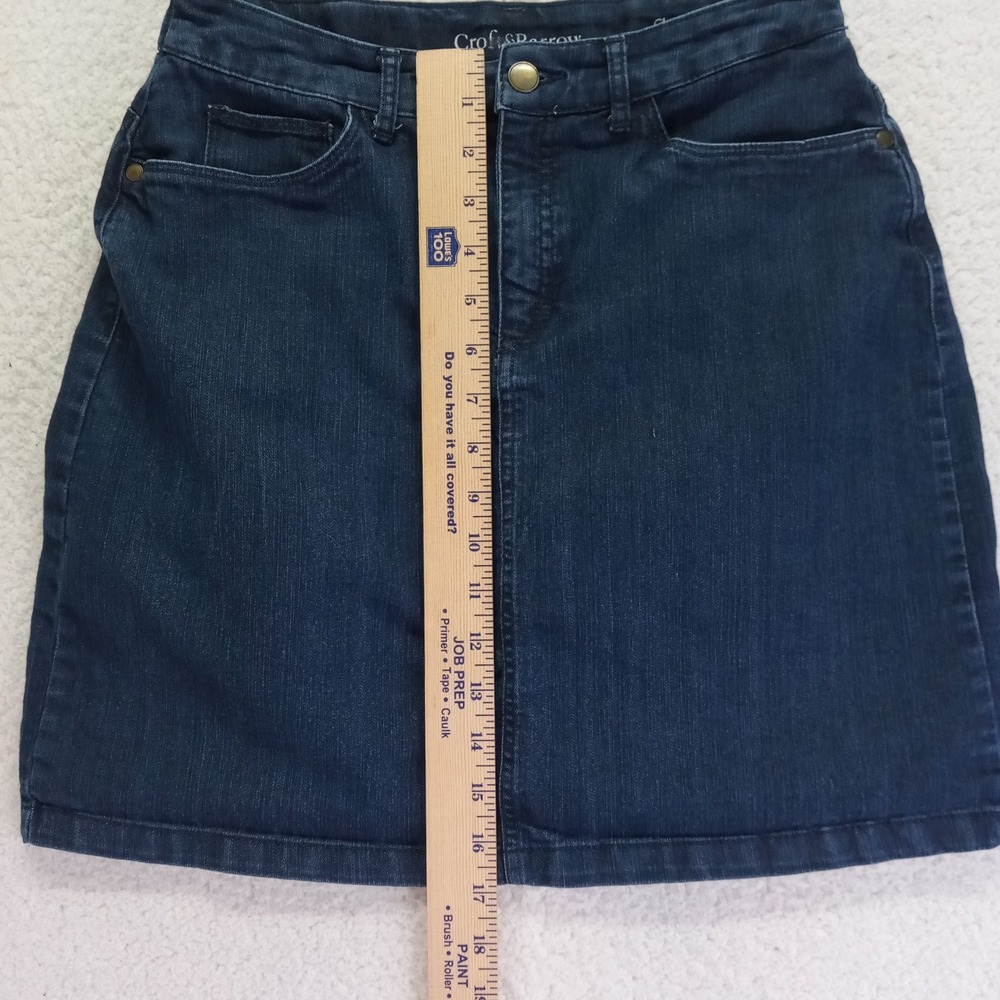 Croft & Barrow Womens Dark Wash Denim Skort Classic Fit Stretch Size 4 - Picture 5 of 8